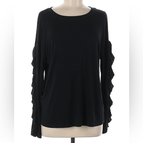 Sanctuary Tops - Sanctuary Black Ruffle Long Sleeve Top | Women's Medium